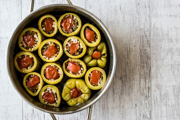 Turkish Zucchini Stuffed with rice and meat / Kabak dolmasi