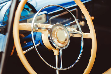 Retro car steering wheel