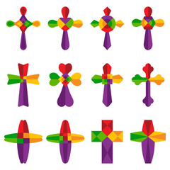 set of colorful cross