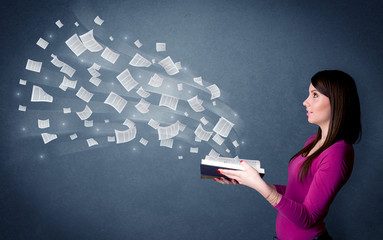 Young lady holding book