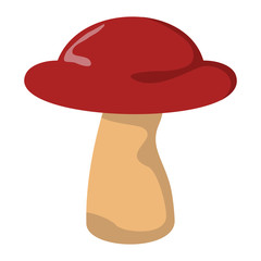 Mushroom with red hat on white background element for mushroom design and web