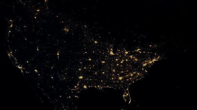 Massive North American power outage as seen from space