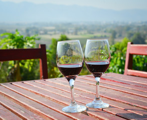 Glass of red wine