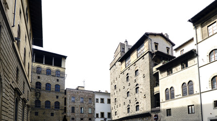 Views of neighborhoods, monuments, streets and the Duomo. Tourist sites of Florence, Italy