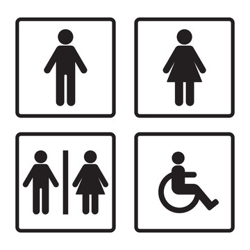 restroom sign set isolated vector