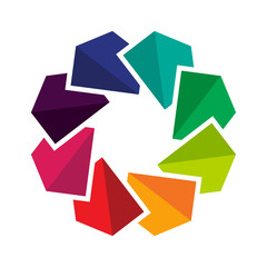 colorful logo with the concept of circular / unite