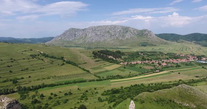 Piatra Secuiului mountain Rimetea Romania aerial video footage with a drone
