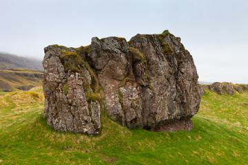 Stony rocky desert landscape of Iceland
