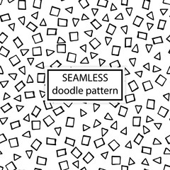 Vector seamless pattern. Hand drawn,doodle,ink, grunge background. Black and white simple design template.
