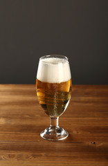 beer on a wooden background