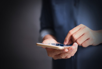 Touch screen smartphone in hand