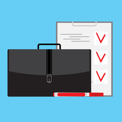 Obraz premium Plan with checklist and marker