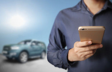 Touch screen smartphone in hand