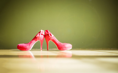 Red Wedding Shoes by CUBY.PHOTOGRAPHY.  HakkaBride