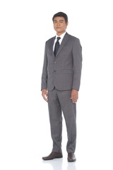 Full Length Snap Figure, Business Man Stand in Gray Suit pants and black shoes
