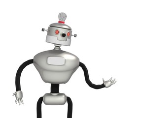 3d illustration of robot in gesture pose or offering