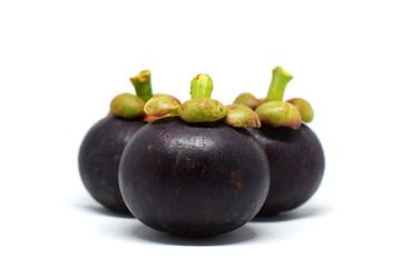 Mangosteen on  white background.