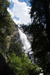 Nevada Falls from the Mist Trail. Yosemite National Park waterfall. California. 