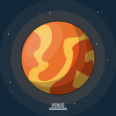 colorful poster of the planet venus in the space © Jemastock