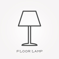 Line icon floor lamp