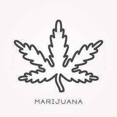 Obraz premium Line icon marijuana