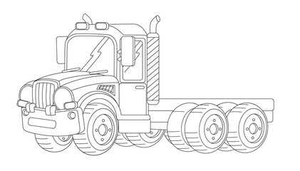 cartoon nice looking cargo truck without trailer - illustration for children