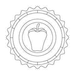 seal stamp with pepper icon over white background vector illustration