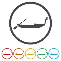Gondola icons set - Vector Illustration 