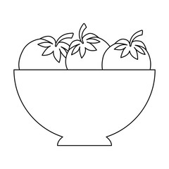 bowl with tomatoes icon over white background vector illustration