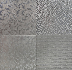 Decorative metal surface of aluminium, copper and brass for interior.