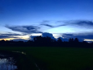 Закат в восточной провинции Каласин, Тайланд