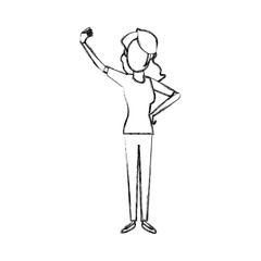 young woman standing cartoon image