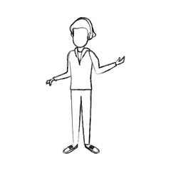 standing young man wearing casual clothes cartoon