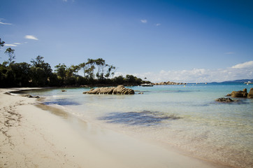Silver beach with limpid water in Corsica