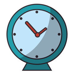 clock icon over white background colorful design vector illustration