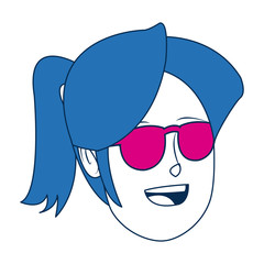 female head face cartoon profile