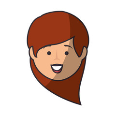 Obraz premium cartoon happy woman icon over white background colorful design vector illustration