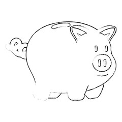 piggy bank icon over white background vector illustration