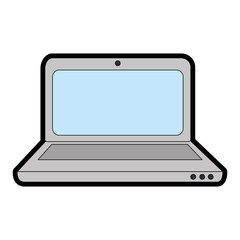 laptop computer icon over white background vector illustration