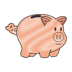 piggy bank icon over white background colorful design vector illustration