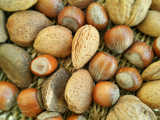 Mix of different types nuts