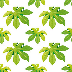 Tropical palm leaves seamless floral pattern background for decorative and display purpose.Ideal for florist,event promotions,wedding and exhibition.Vector Illustration.