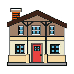 house icon over white background colorful design vector illustration