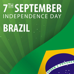 Independence day of Brazil. Flag and Patriotic Banner. Vector illustration.