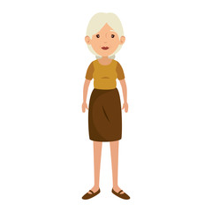 woman wearing a skirt and blouse icon over white background vector illustration