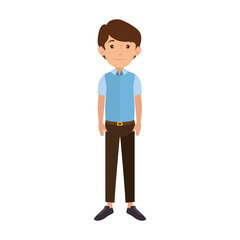 avatar man wearing casual clothes icon over white background colorful design vector illustration