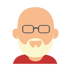 Obraz na płótnie Canvas avatar grandfather icon over white background vector illustration