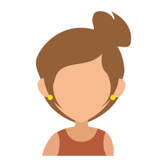 avatar woman icon over white background colorful design vector illustration