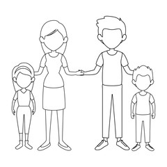 family with kids icon over white background vector illustration