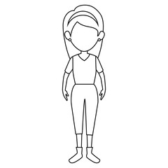 woman wearing a skirt and blouse icon over white background vector illustration